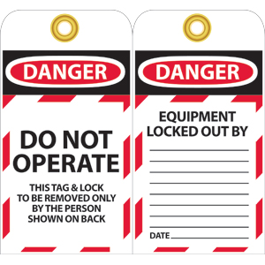 National Marker LOTAG10 Danger Lockout Tags, 10/Pk.