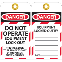 National Marker LOTAG11 Danger Lockout Tags, 10/Pk.