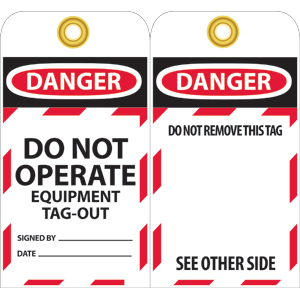 National Marker LOTAG13 Danger Lockout Tags, 10/Pk.