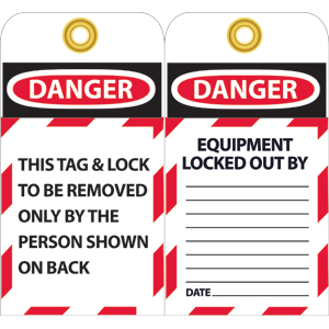 National Marker LOTAG1 Danger Lockout Tags, 10/Pk.