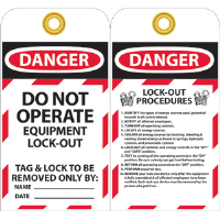 National Marker LOTAG28 Danger Lockout Tags, 10/Pk.