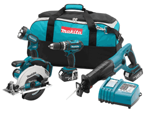 Makita LXT406 18V LXT Lithium-Ion 4-Pc. Combo Kit