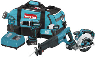 Makita LXT407X1 4 Pc. 18V LXT Combo Kit