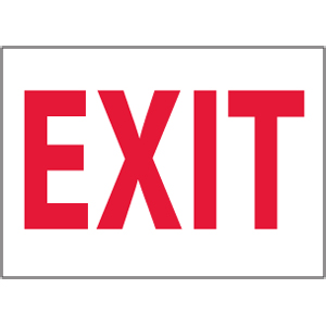 National Marker M24RB Exit Sign, 10 x 14&#34;, Plastic