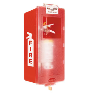 Jr. Red Tub &amp; Clear Cover Extinguisher Cabinet