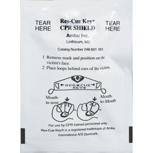 First Aid Only M5042 Ambu Res-cue Key CPR Shield, 1-Way Valve