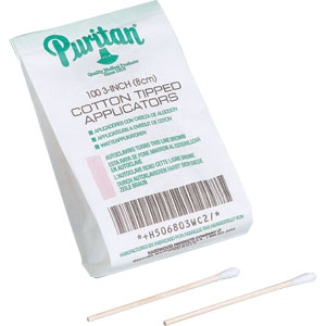 First Aid Only M555 3&#34; Non-Sterile Cotton Tip Applicators, 100/Pkg