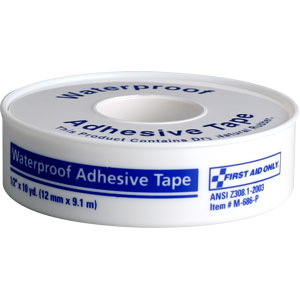 First Aid Only M686-P Waterproof First Aid Tape w/Plastic Spool, 1/2&#34; x 10 yds