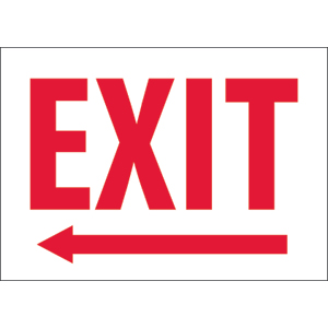 National Marker MELRB Exit Sign w/ Left Arrow, 10 x 14", Plastic National Marker MELRB Exit Sign w/ Left Arrow, 10 x 14", Plastic