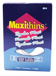 Hospeco MT-4 Maxithins&reg; Sanitary Napkin Pads, 250/Cs.