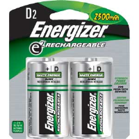 Energizer NH50BP-2 Rechargeable D Batteries, 2/Pkg