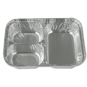 Reynolds RC750 Aluminum 3 Compartment Feeding Trays, 500/Case