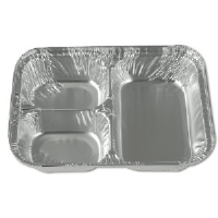 Reynolds RC750 Aluminum 3 Compartment Feeding Trays, 500/Case