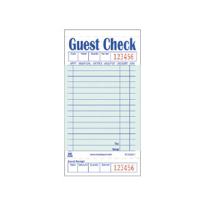 Royal Paper Products GC3632-1 Guest Checks, 1 Part, 15 Line, Green