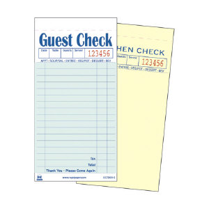 Royal Paper Products GC7000-2 Non Carbon Guest Checks, 17 Lines, Green