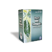 Royal Paper Products RM115 Cello-Wrapped Wooden Toothpicks, Mint