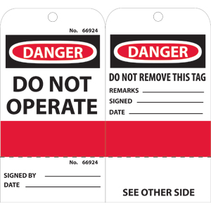 National Marker RPT499 Accident Prevention Tags, 25/Pk.