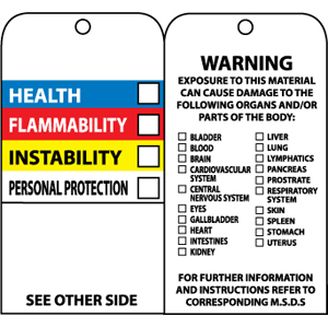 National Marker RPT76 Hazardous Materials Color Bar Tags (25)