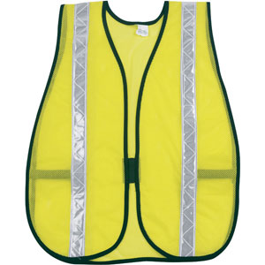 MCR Safety S220WR General Purpose Lime Safety Vest w/ White Stripes