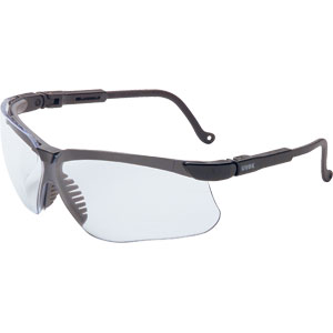 Sperian S3200XADV Uvex&reg; Genesis Safety Glasses,Black Adv TPE, Clear AF