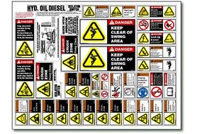 MEXSS Equipment Safety Decals, Mini Excavator Safety Sheet 