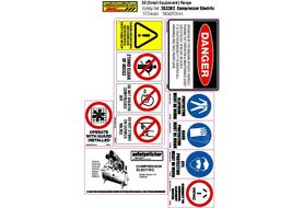 SESS02 Equipment Safety Decals, Compressor (Electric) Safety Sheet
