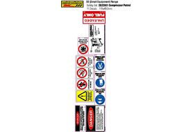SESS03 Equipment Safety Decals, Compressor (Gasoline) Safety Sheet