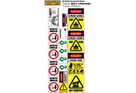 SESS14 Equipment Safety Decals, 1.2 Ton Roller Safety Sheet