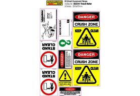 SESS15 Equipment Safety Decals, Trench Roller Safety Sheet
