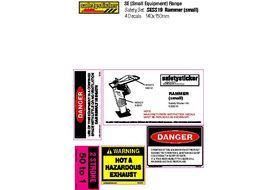 SESS19 Equipment Safety Decals, Rammer (Small) Safety Sheet