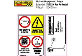 SESS20 Equipment Safety Decals, Pedestal Fan Safety Sheet
