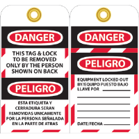 National Marker SPLOTAG1 Bilingual Lockout Tags, 10/Pk.