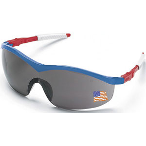 MCR Safety ST142 Storm&reg; Safety Glasses,Red/White/Blue,Gray