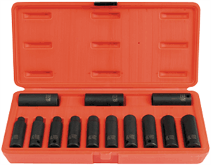 Sunex 3682 13 Pc. 3/8&#34; Deep Metric Impact Socket Set