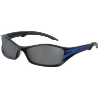 MCR Safety TB142AF Tribal™ Safety Glasses,Onyx/Blue Tattoo,Gray, Anti-Fog