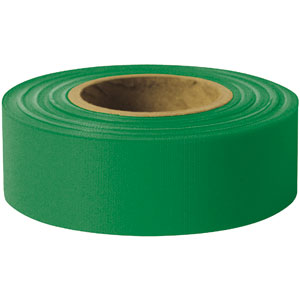 Presco TFG Taffeta Roll Flagging, Green, 1-3/16&#34; x 300&#39;, 12/Case