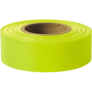 Presco TFLG Taffeta Roll Flagging, Lime Glo, 1-3/16&#34; x 150&#39;, 12/Case