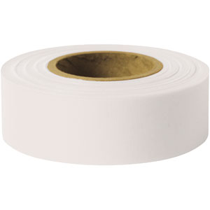 Presco TFW Taffeta Roll Flagging, White, 1-3/16&#34; x 300&#39;, 12/Case