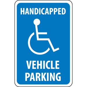 National Marker TM10G Handicapped Vehicle Parking Sign,18x12", .040 Alum. National Marker TM10G Handicapped Vehicle Parking Sign,18x12", .040 Alum.