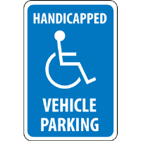National Marker TM10G Handicapped Vehicle Parking Sign,18x12", .040 Alum.