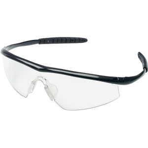 MCR Safety TM110 Tremor&reg; Protective Glasses,Onyx Frame,Clear