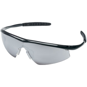 MCR Safety TM117 Tremor&reg; Protective Glasses,Onyx Frame,Silver Mirror