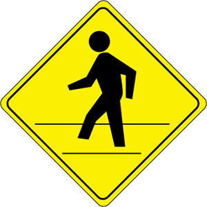 National Marker TM119J Pedestrian Crossing Traffic Sign w/ Graphic