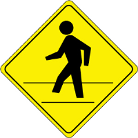 National Marker TM119J Pedestrian Crossing Traffic Sign w/ Graphic