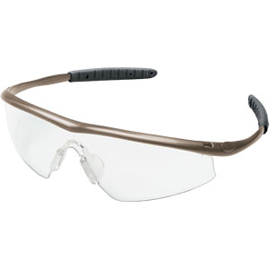 MCR Safety TM130 Tremor&reg; Protective Glasses,Taupe Frame,Clear
