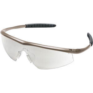 MCR Safety TM139 Tremor&reg; Protective Glasses,Taupe Frame,I/O Clear Mirror