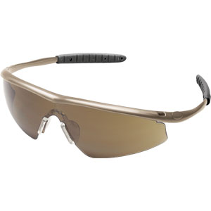 MCR Safety TM13B Tremor&reg; Protective Glasses,Taupe Frame,Brown