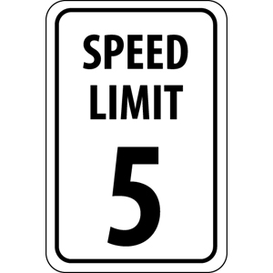 National Marker TM17G SPEED LIMIT 5 Sign, 18 x 12&#34;, .040 Aluminum