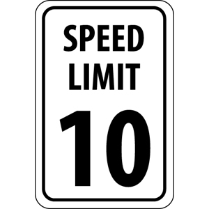 National Marker TM18G SPEED LIMIT 10 Sign,18x12&#34;, .040 Aluminum