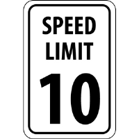 National Marker TM18G SPEED LIMIT 10 Sign,18x12", .040 Aluminum